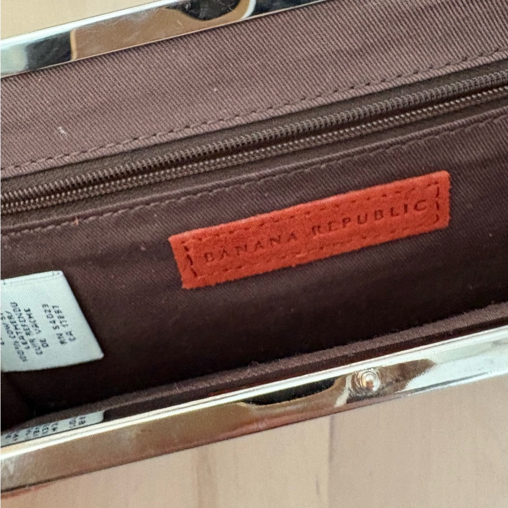 Banana Republic Rust Brown Suede Clutch with Silver Accent - Picture 5 of 12